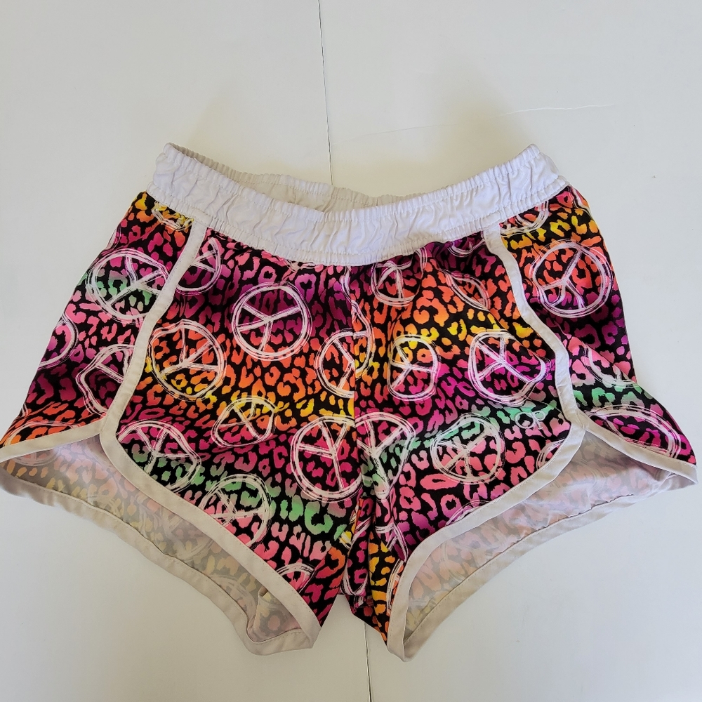💚5/$20💚OP Girls Peace Sign Graphic Athletic Shorts Size Large 10/12